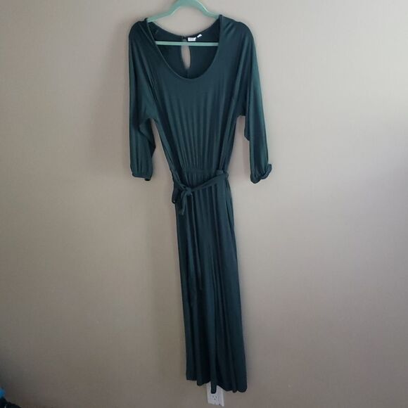 Gap wide leg cropped green Jumpsuit pants size small - Picture 4 of 8